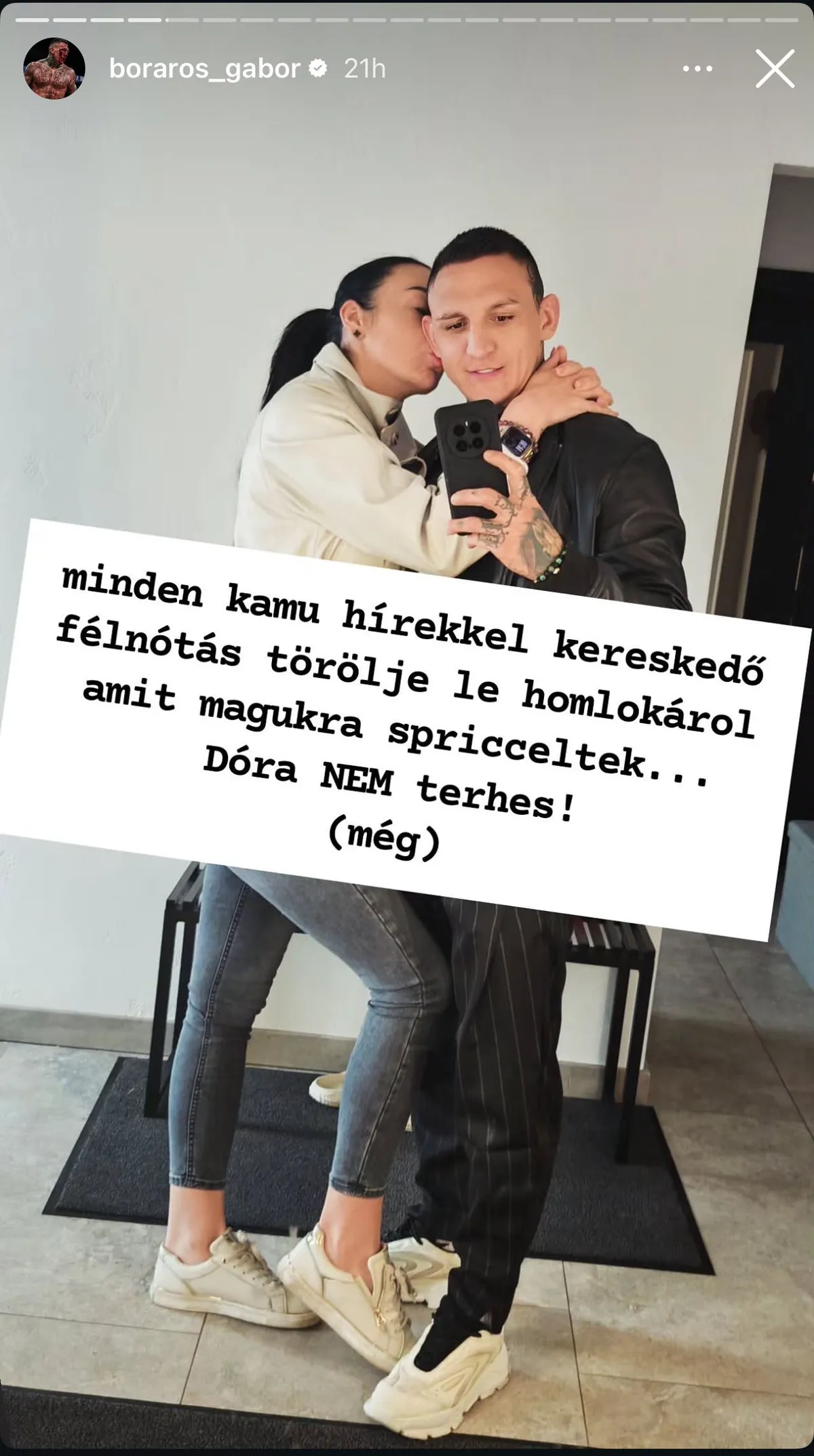 Boráros Gábor párja nem várandós