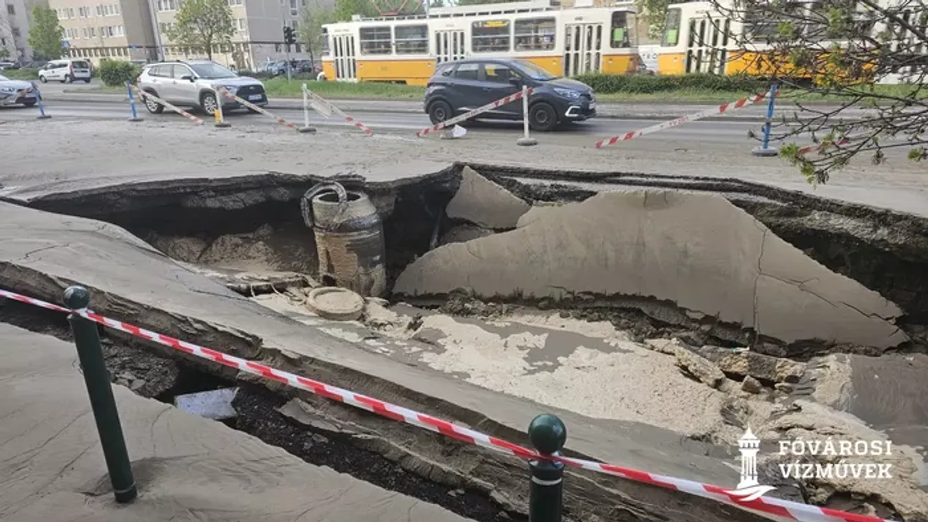 Brutális fotók: beszakadt a Róbert Károly körút!