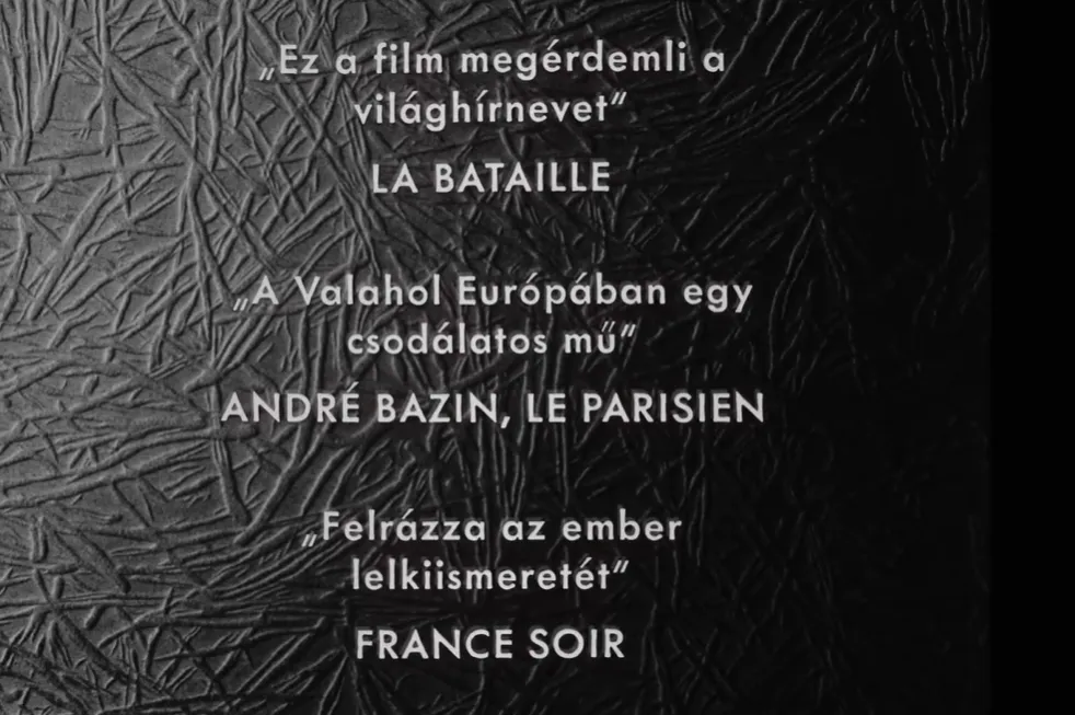 Jelenetkép Radványi Géza Valahol Európában című NFI által készített előzeteséből.