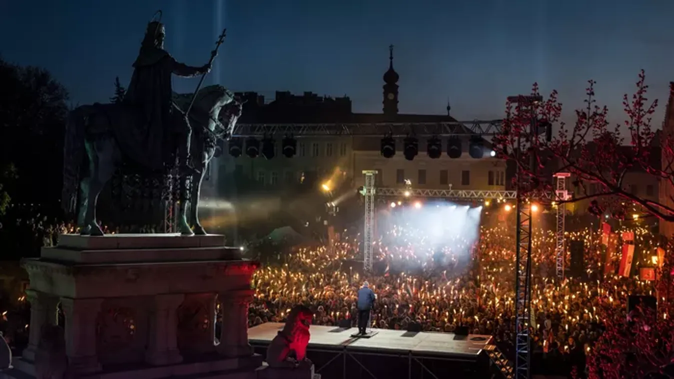 Kampányzáró: így vonult a színpadra Orbán Viktor - Videó