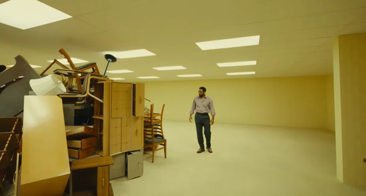 Jelenetkép a Backrooms - Hátsó szobák című filmből.