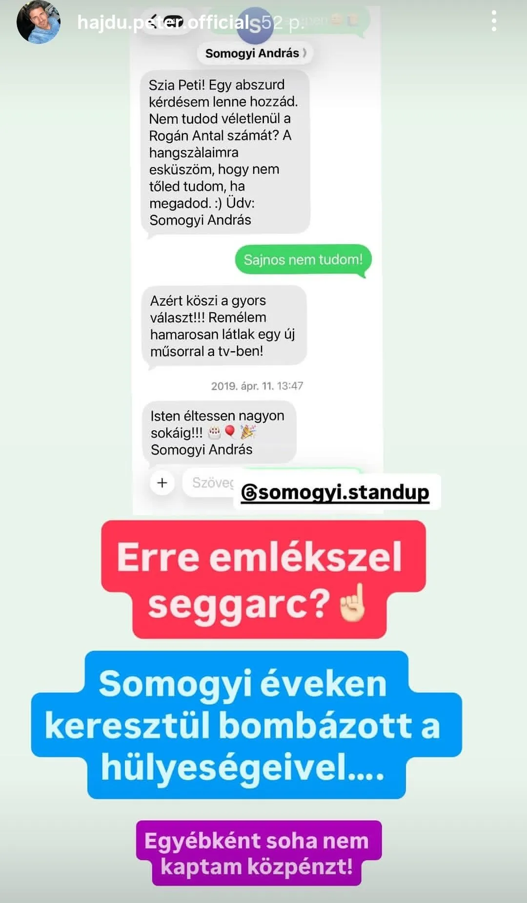 Hajdú Péter képernyőfelvétele magáért beszél.