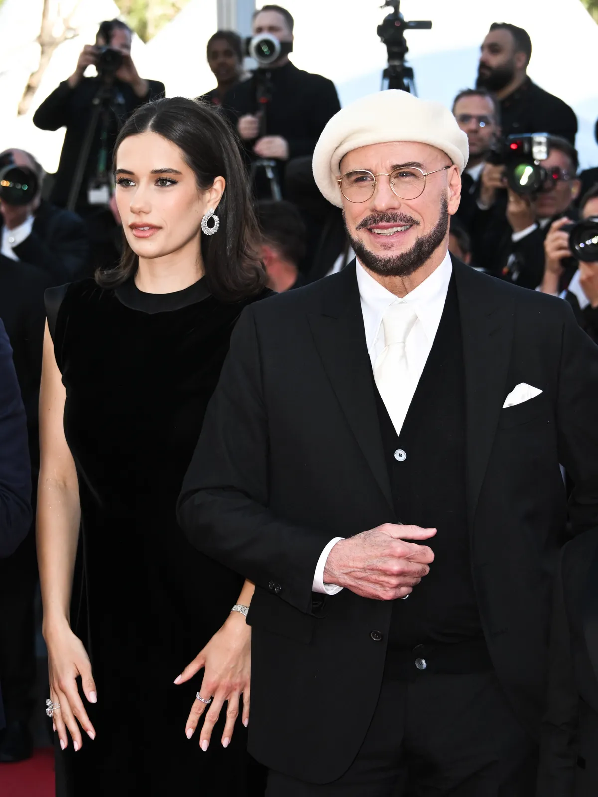 Ella Bleu Travolta és John Travolta a Cannes-i Filmfesztiválon. 