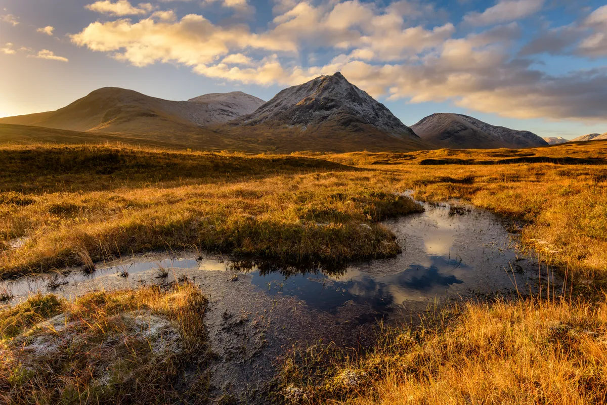 Rannoch Moor vidéke Skóciában.