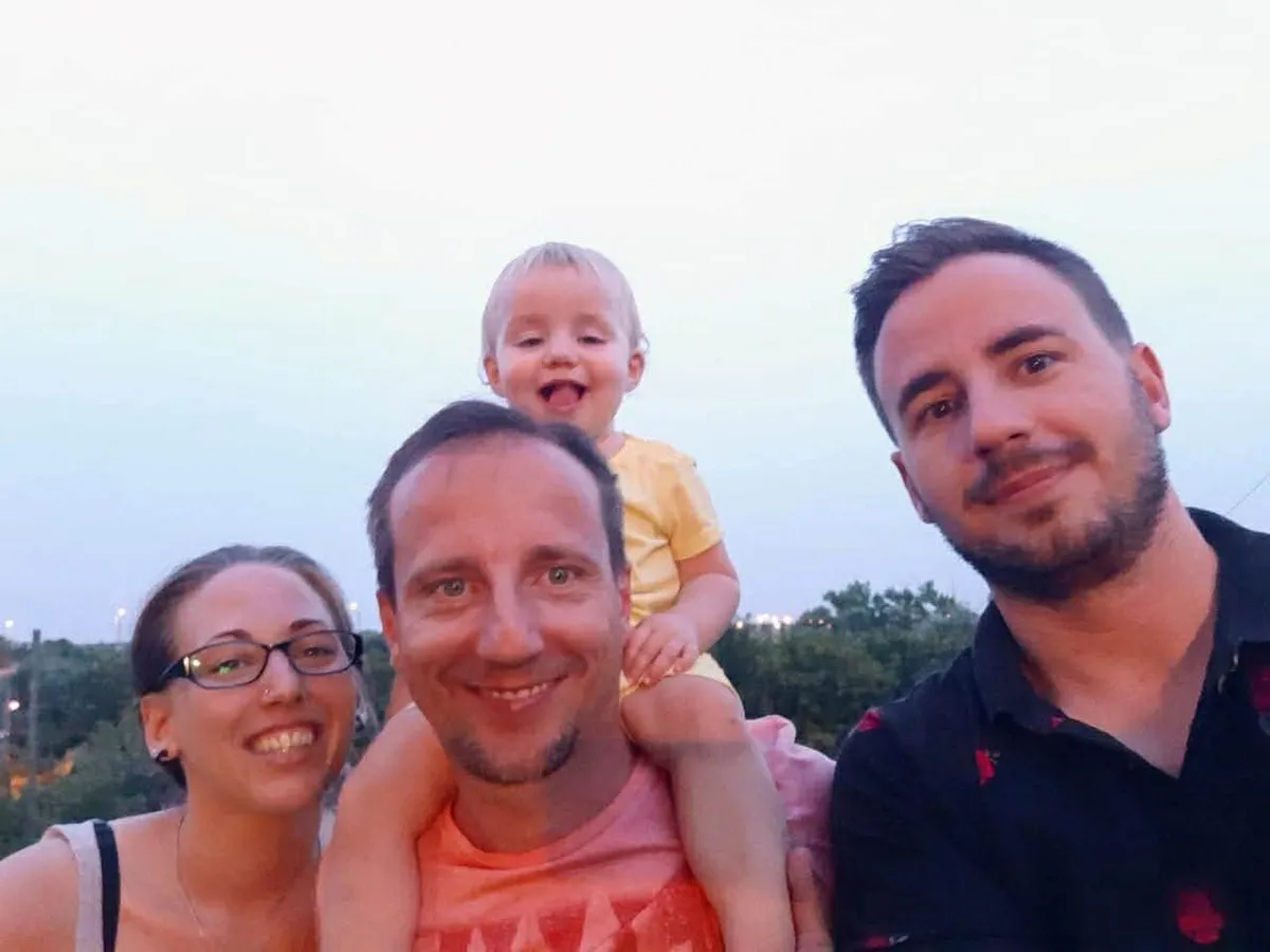 Fanni két bátyjával, Andrással, Gáborral  és  a kis unokahúgával