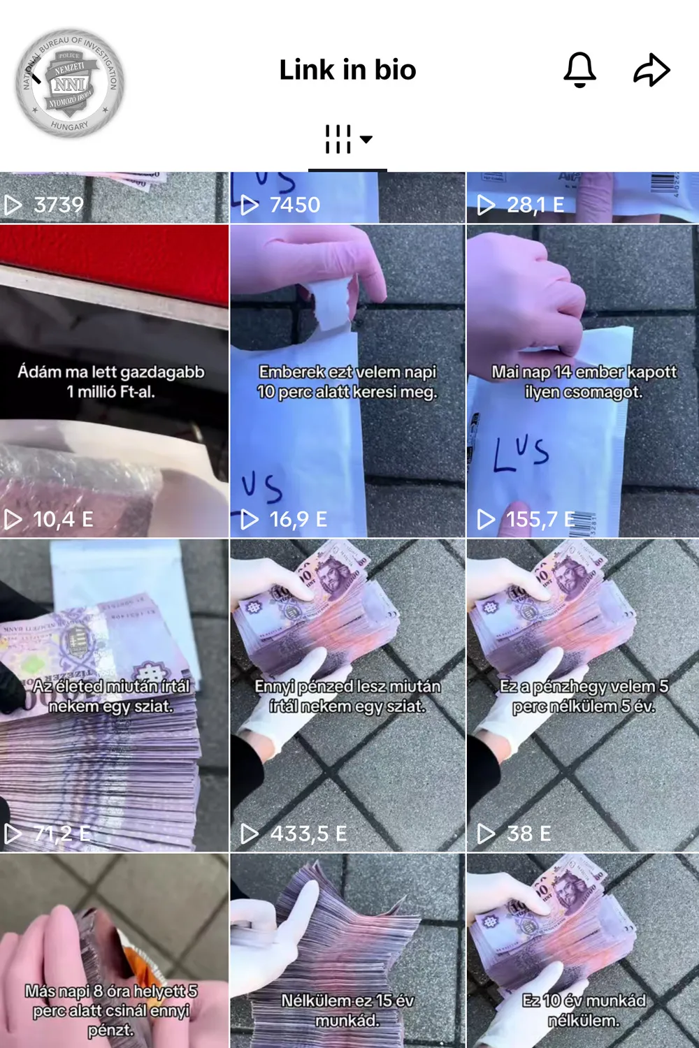 Hamis 10 000 forintos bankjegyeket árultka TikTokon