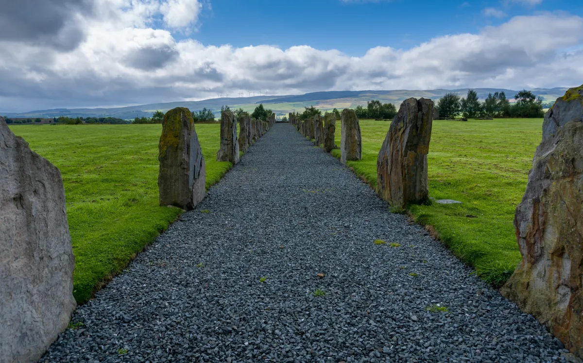 Ősi állókövek Dumfries és Galloway régióban, Skóciában.