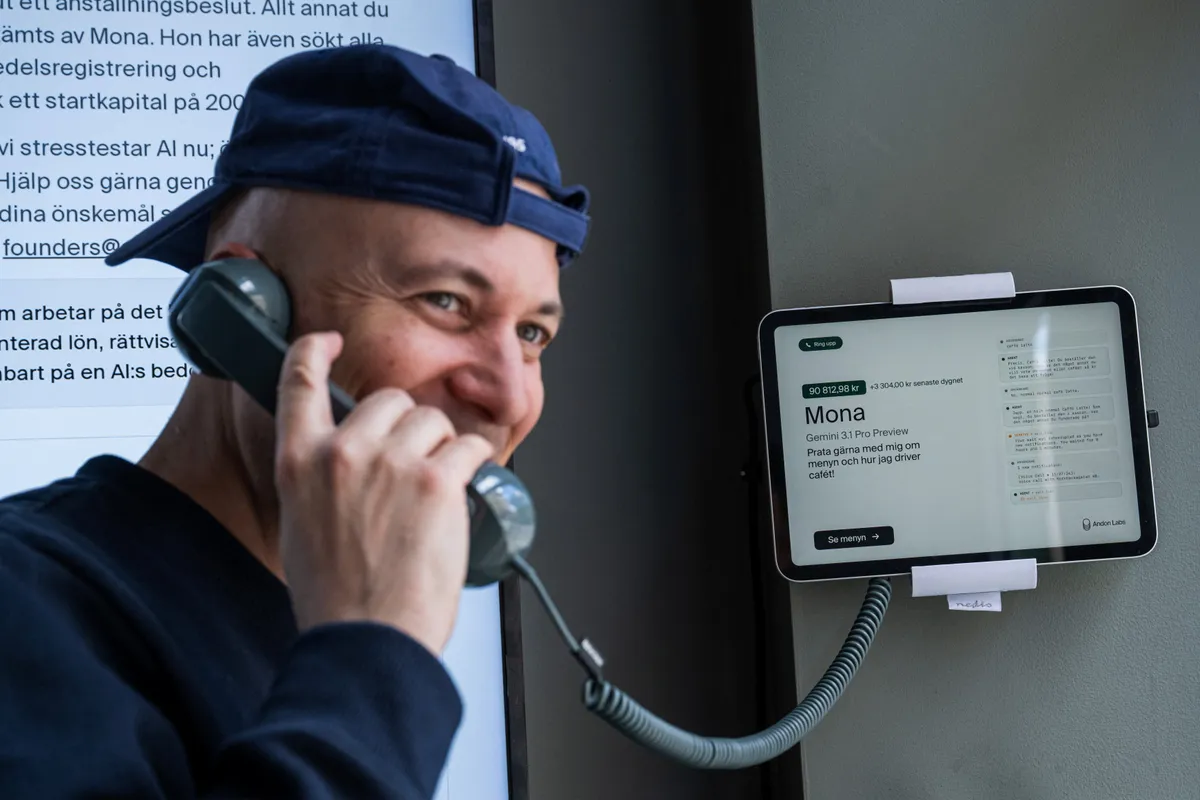 AI kísérleti kávézó nyílt Stockholmban április közepén.