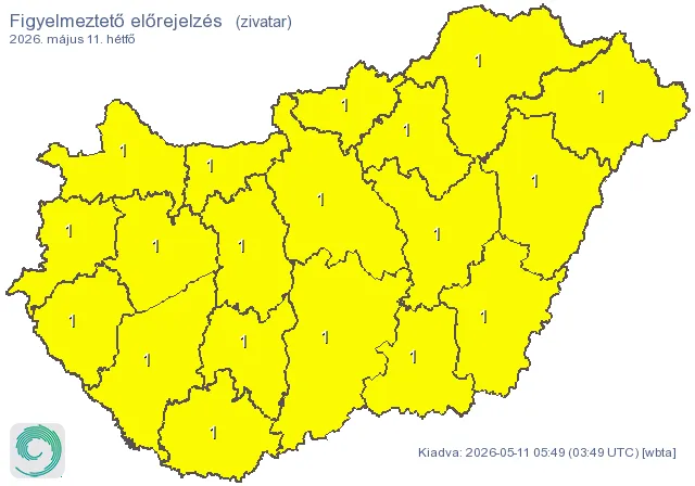 Zivatarok csapnak le az egész országra órákon belül