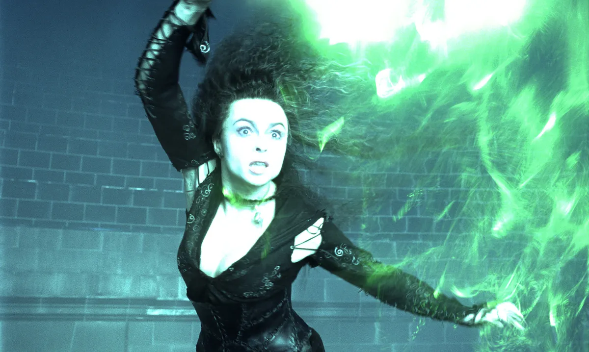 Helena Bonham Carter Bellatrix Lestrange szerepében a Harry Potter és a Főnix rendje című filmben.