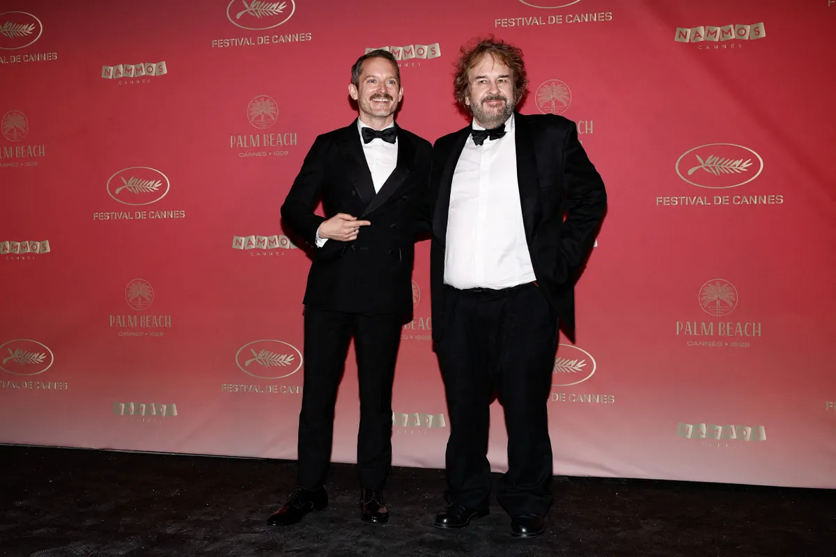 Elijah Wood és Peter Jackson a Cannes-i Filmfesztiválon. 