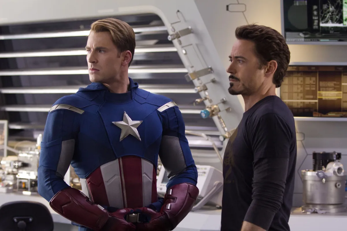 Robert DOwney Jr és Chris Evans, a Bosszúállók főszereplői.