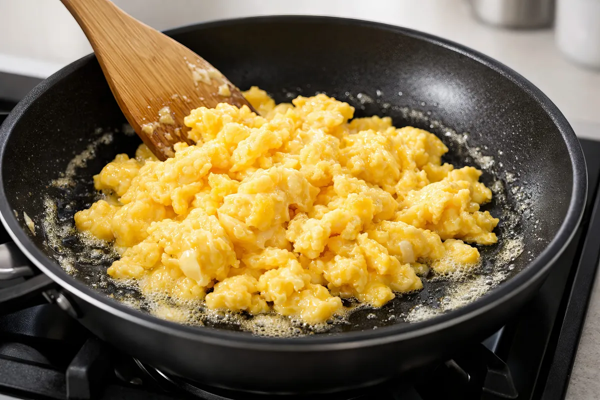 Tojásrántotta recept serpenyőben.