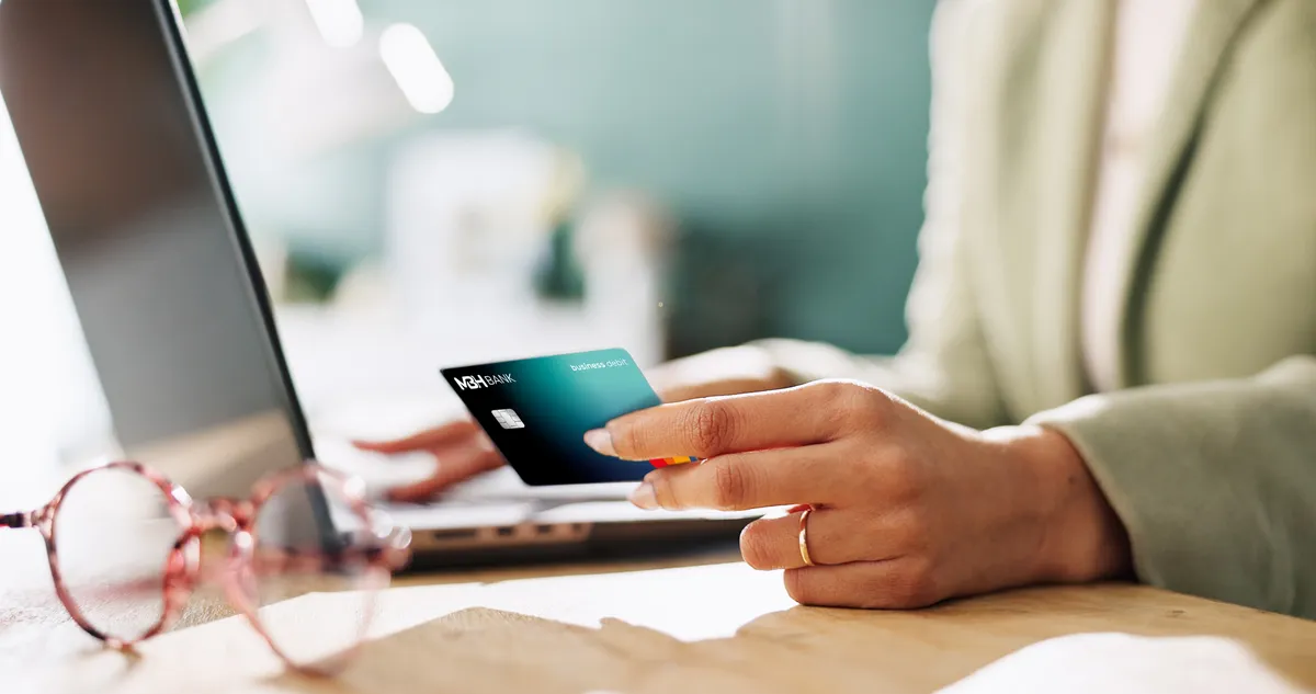 Credit,Card,,Hands,And,Laptop,With,Woman,In,Office,For
