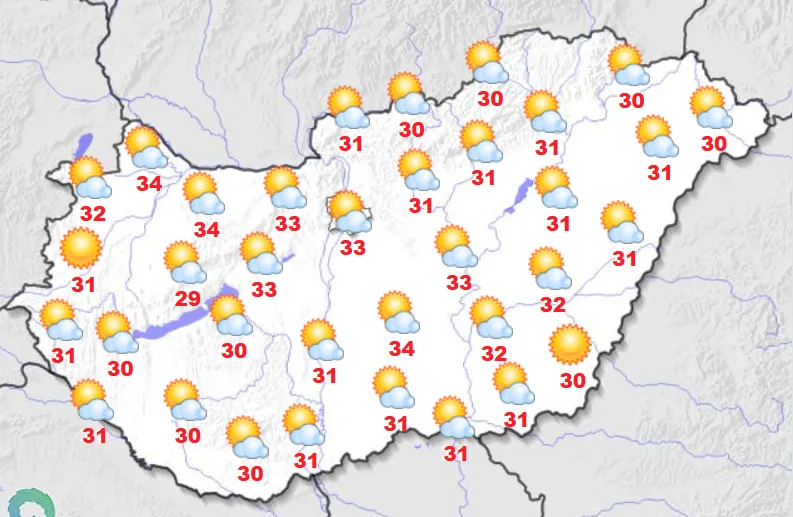 Kánikulát hoz a pénteki időjárás.