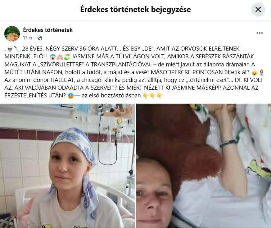 Internetes csalók ezt a posztot tették ki Eliza és anyukáj afotóival