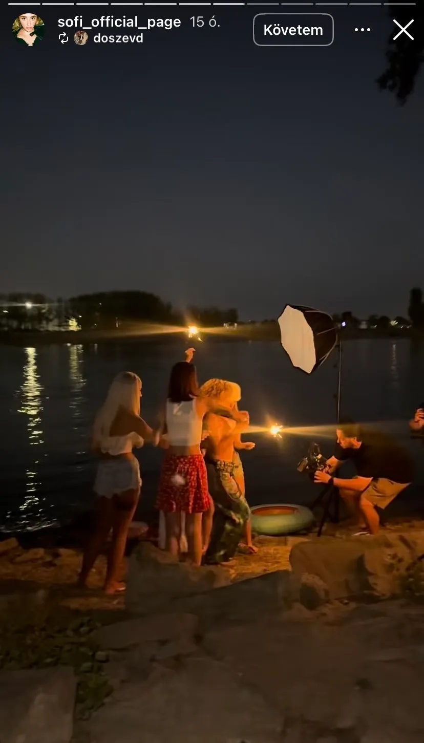 Sofiék este a vízparton forgatták a legújabb videóklipet.