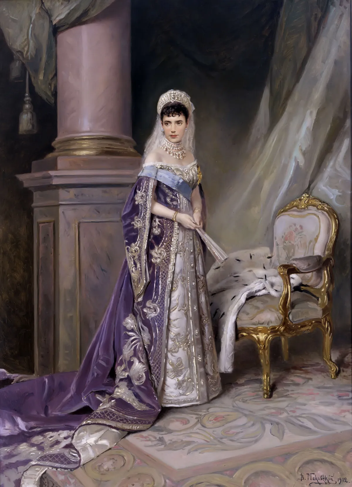 Marija Fjodorovna cárnéról készült festmény.