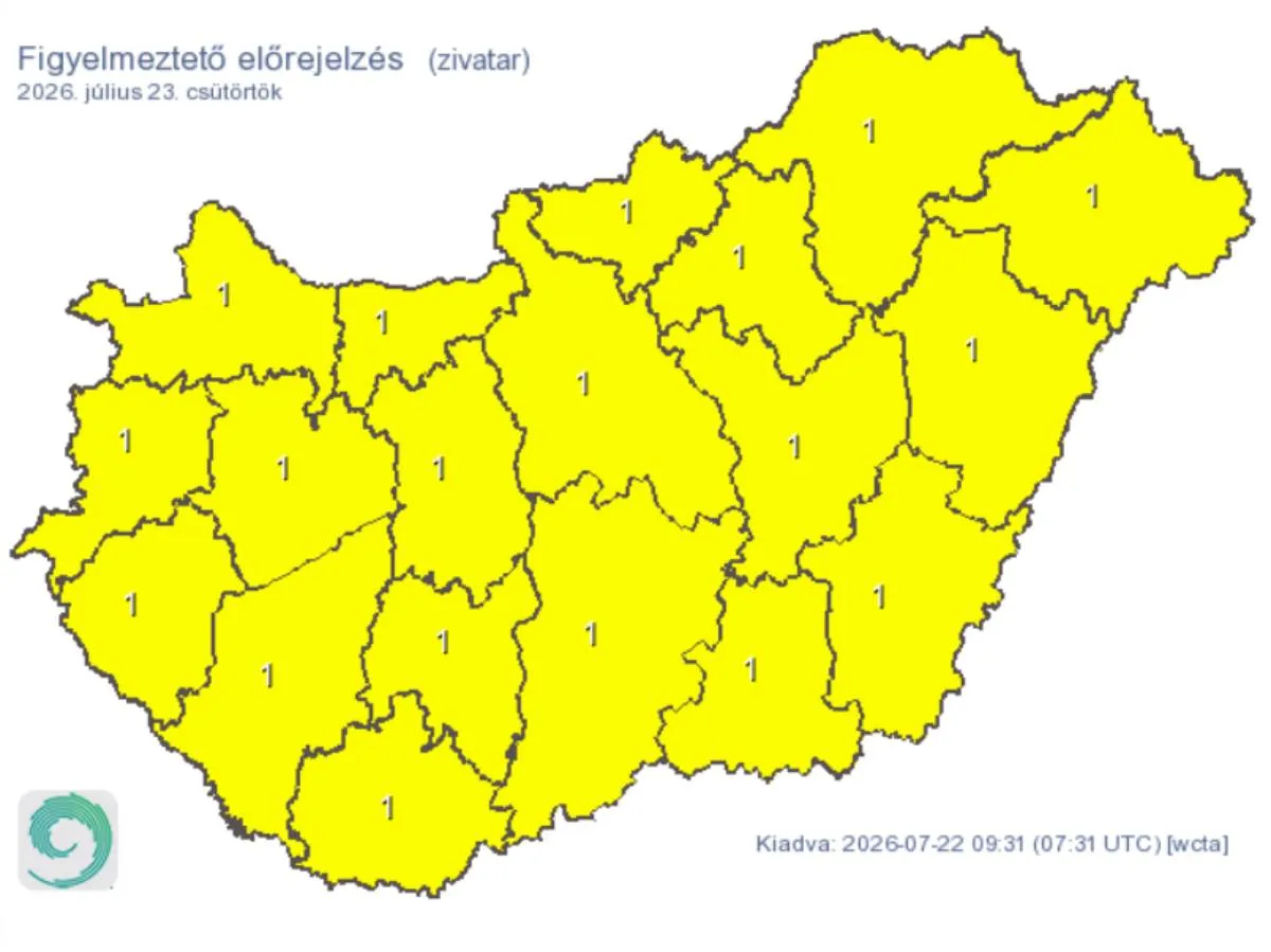 Bekeményít az időjárás: az egész országban zivataros időnk lesz
