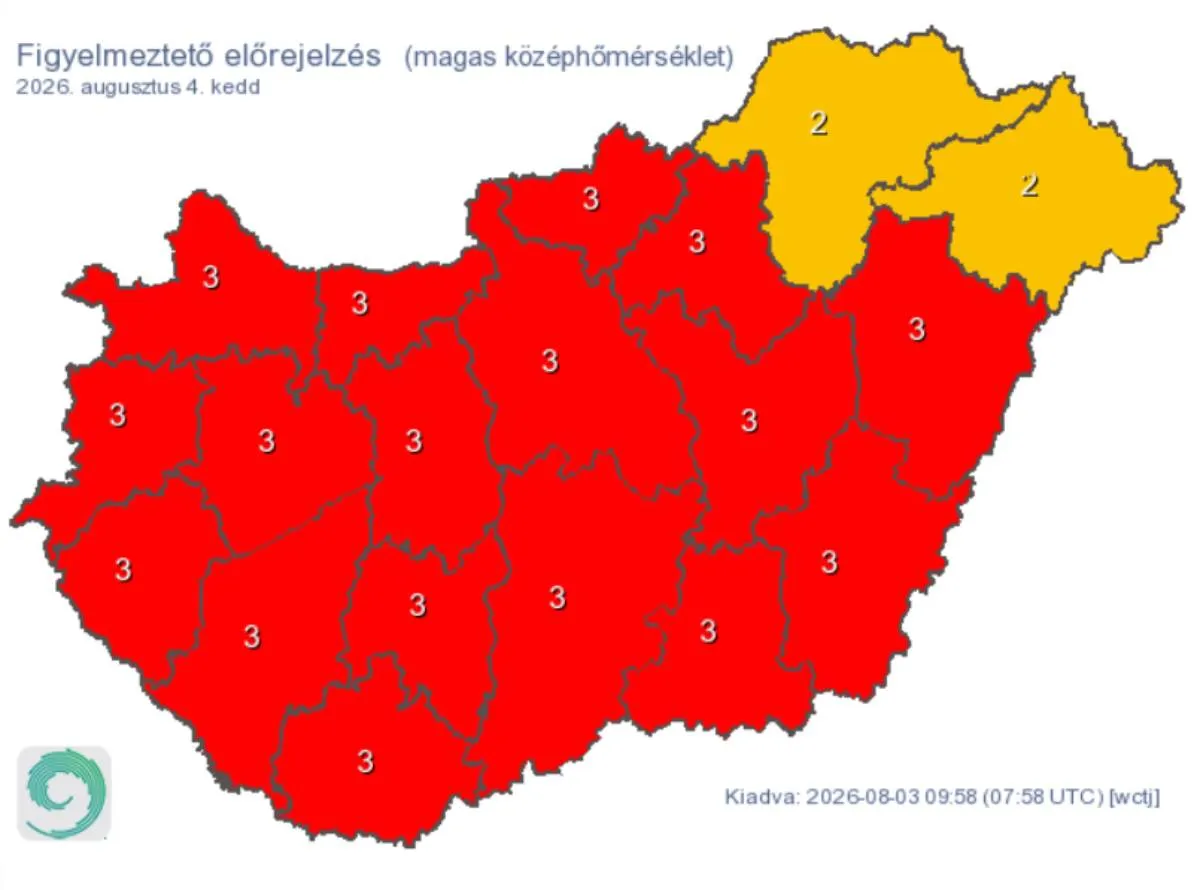 Továbbra sem enyhül az időjárás: szinte az egész országban vörös riasztás van érvényben