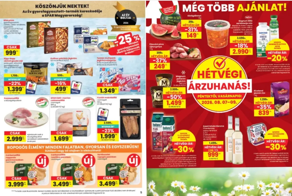 SPAR-akciók a kánikulában: jégkrémek és mélyhűtött termékek akár féláron