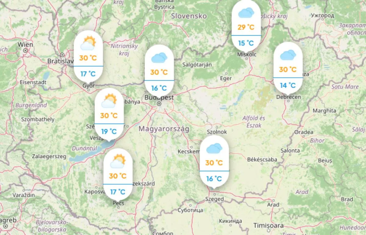 Így alakul az időjárás szeptember 4-én, pénteken