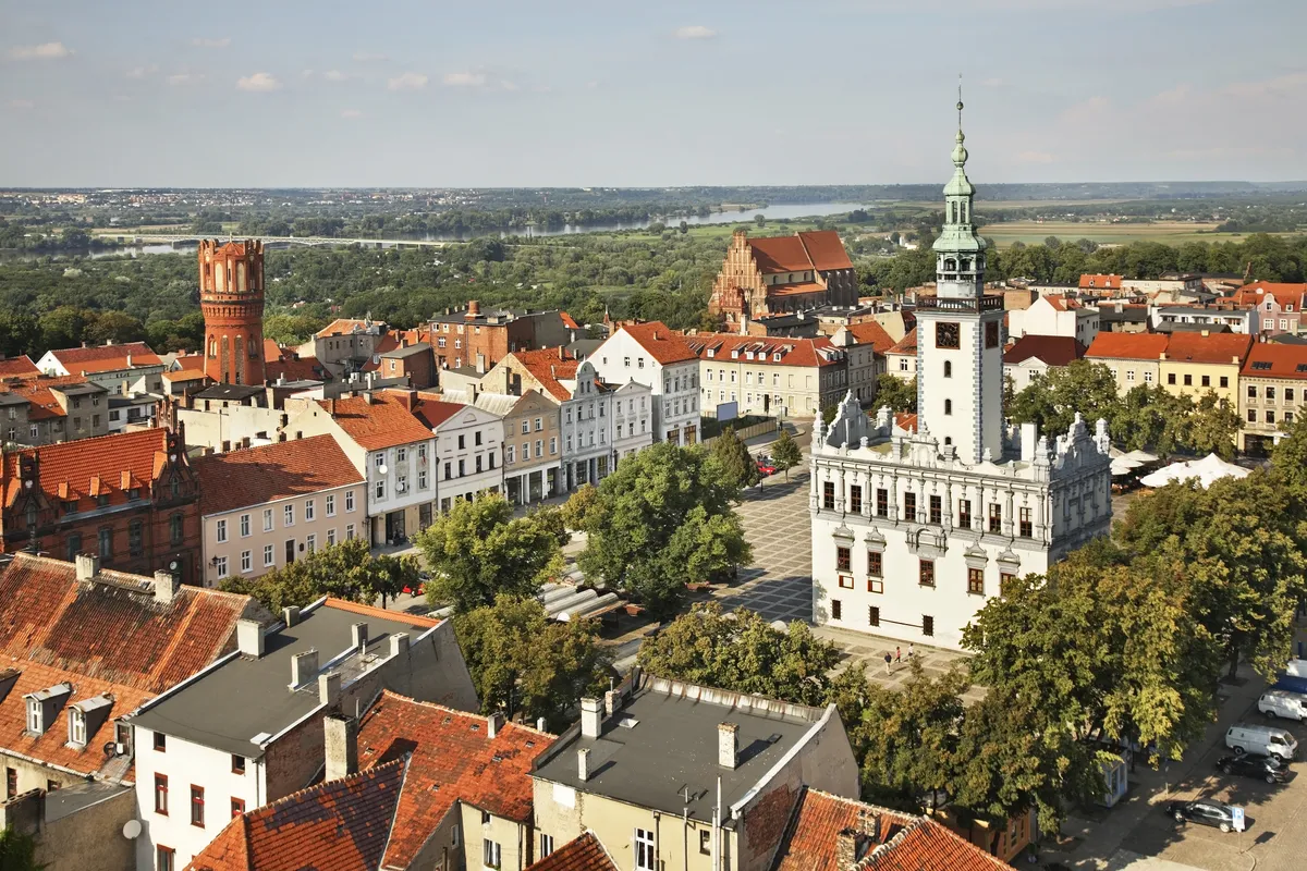 A lengyelországi Chełmno madártávlatból. 