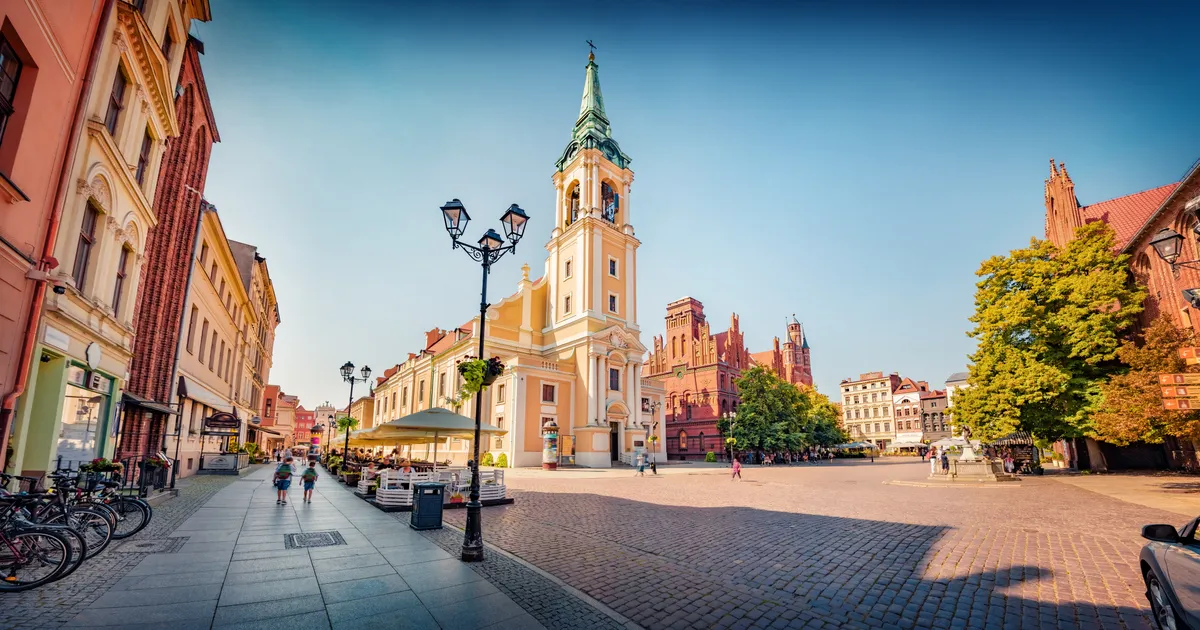A lengyelországi Toruń óvárosa ősz idején. 