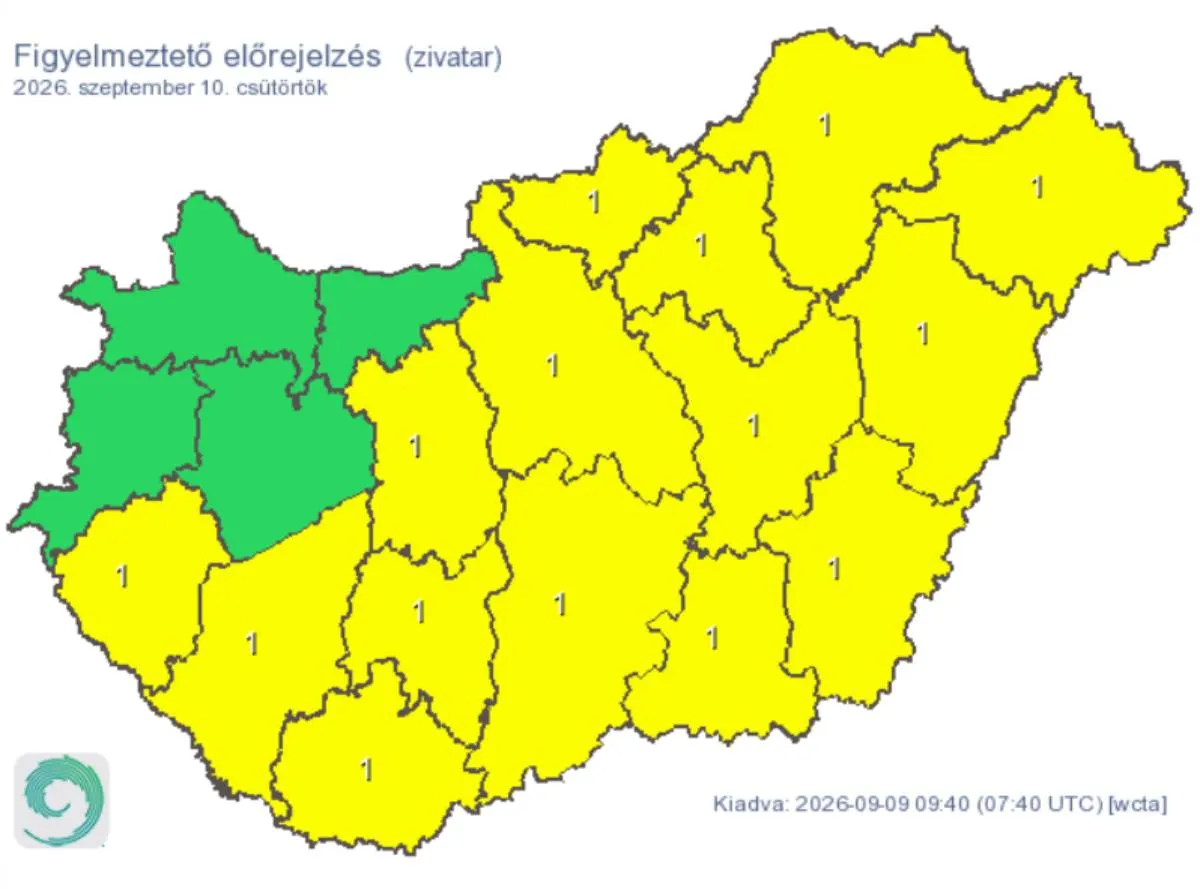 Zivatarokkal készül az időjárás csütörtökre