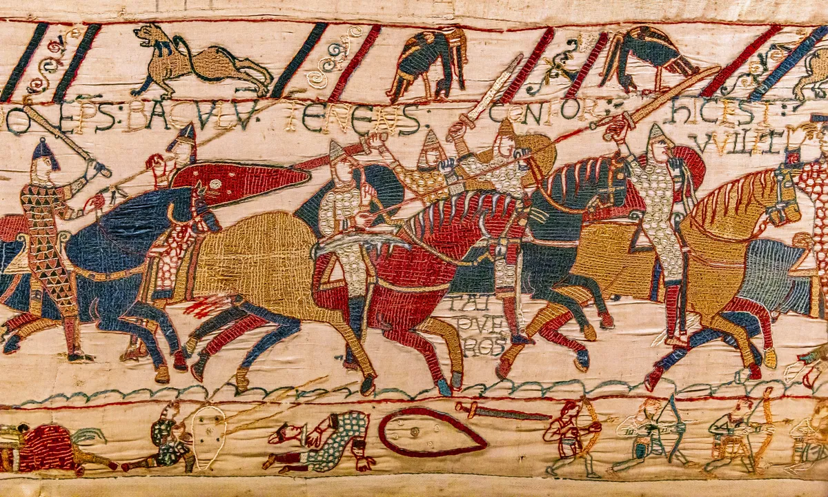 A normannok XI. századi hódítását elmesélő Bayeux-i falikárpit egy részlete.