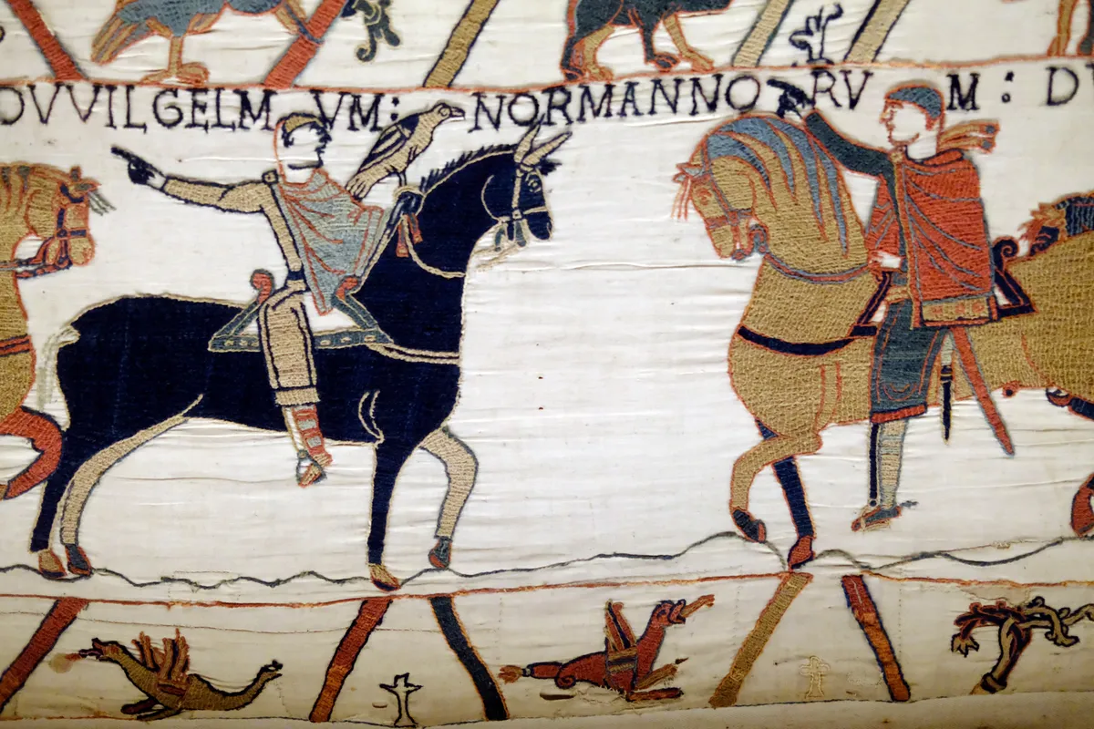 Lovas jelenet a Bayeux-i kárpit egy részletén